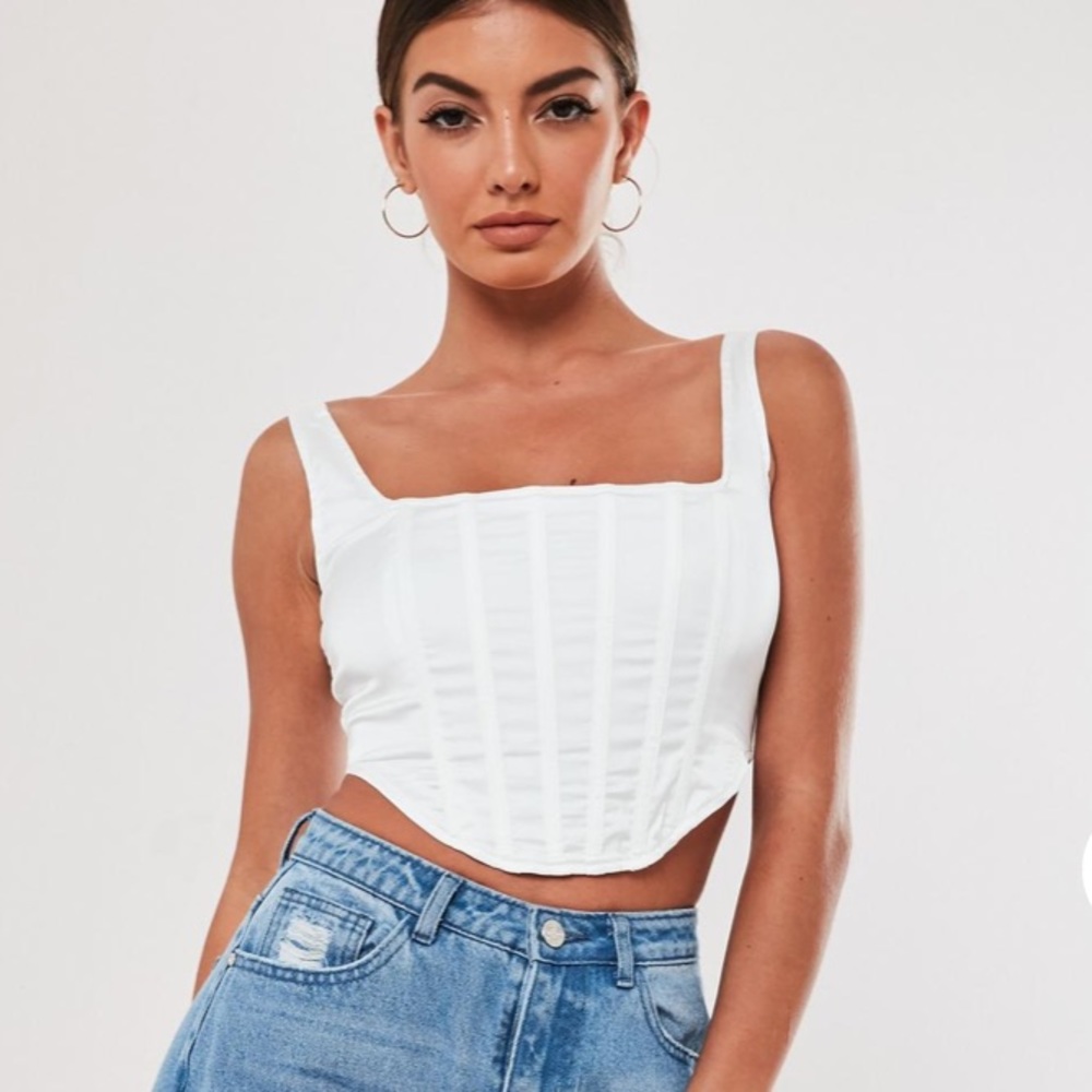 Satin corset crop top